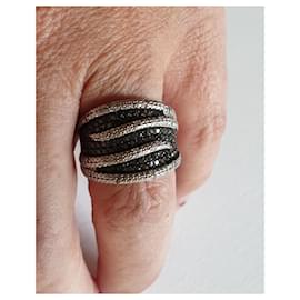 Autre Marque-Silver and diamond ring t 52-Black,Other