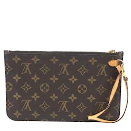 Louis Vuitton-Lona Neverfull Pochette do monograma de Louis Vuitton-Marrom