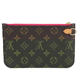 Louis Vuitton-Louis Vuitton Neverfull Pochette PM Sem Alça Monograma Canvas-Marrom