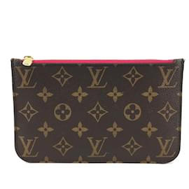 Louis Vuitton-Louis Vuitton Neverfull Pochette PM Sem Alça Monograma Canvas-Marrom