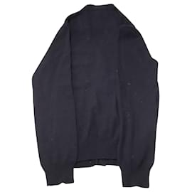 Comme Des Garcons-Comme des Garçons Play Red Heart Cardigan in Navy Blue Wool-Blue
