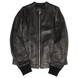 Jaqueta Rick Owens Intarsia em couro de bezerro preto Preto
