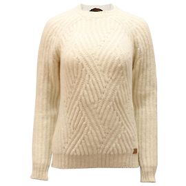 Pull en maille torsadée Tod's en laine crème Blanc Écru
