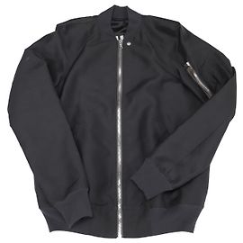 Rick Owens Raglan-Sleeve Flight Bomber Jacket in Black Wool Black