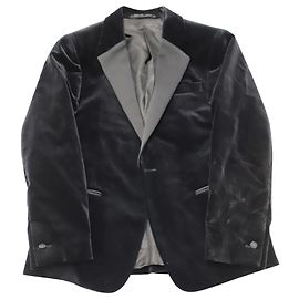 Blazer Smoking de veludo Theory Chambers em algodão preto Preto