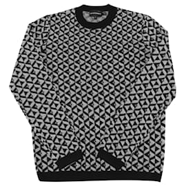 Armani-Emporio Armani Geometric Print Sweater in Multicolor Wool-Other
