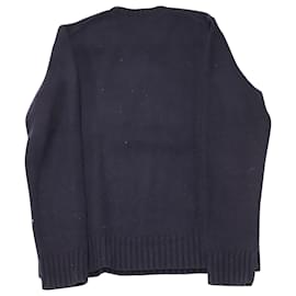 Polo Ralph Lauren-Polo Ralph Lauren Bear Sweater in Navy Blue Wool-Navy blue