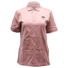 Camisa Polo Prada Piqué em Algodão Rosa Rosa