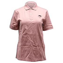 Prada-Prada Pique Polo Shirt in Pink Cotton-Pink