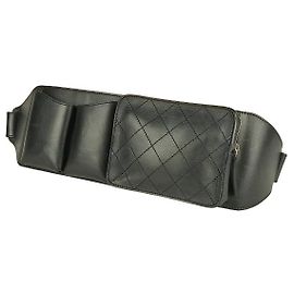 Chanel unisex baby carrier in black matelassé leather Black