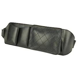 Chanel-Chanel unisex baby carrier in black matelassé leather-Black