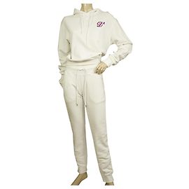 Dsquared2 Conjunto de moletom com capuz branco de algodão com capuz Sport Lounge conjunto tamanho XS Branco