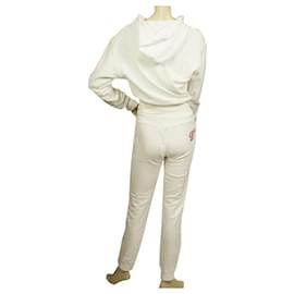 Dsquared2-Dsquared2 White Cotton Hoodie Top Sweat Pants Sport Lounge Set size XS-White