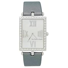 Autre Marque-Van cleef & Arpels Watch, "Classic Arpels" in white gold, diamants, mother-of-pearl and satin.-Other