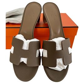 Hermès Sandali Etoupe Oasis Marrone