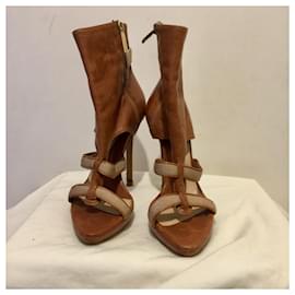 Herve Leger-Herve Leger sexy high heels with cut outs-Brown