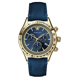 Versace-Chrono Classic Strap Watch-Golden,Metallic