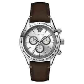 Versace-Chrono Classic Strap Watch-Metallic