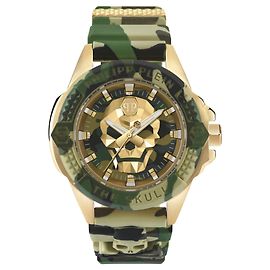 Philipp Plein O Relógio de Silicone $kull Dourado Metálico