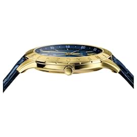 Versace-Univers Leather Watch-Golden,Metallic
