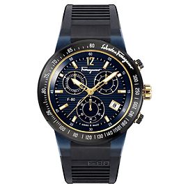 Salvatore Ferragamo F-80 Montre Chrono Cuir Multicolore