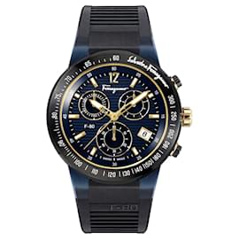 Salvatore Ferragamo-F-80 Chrono Leather Watch-Multiple colors