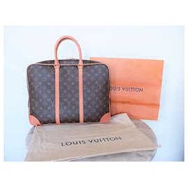 Louis Vuitton-bolsa LOUIS VUITTON Porta documentos de viagem-Marrom