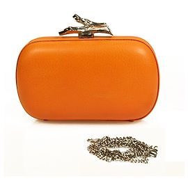 Diane Von Furstenberg Minaudiere Lytton Frame Clutch couro sintético laranja Laranja