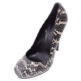 [Gebraucht] ALEXANDER MCQUEEN Alexander McQueen Größe 38 weiß / schwarze Damen Python Pumps unbenutzte Ginzo Schwarz Weiß