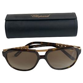 Occhiali da sole Chopard Aviator Neri Oro Metallo Nero D'oro
