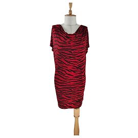Michael Kors Kleid Zebra Muster Rot Schwarz Schwarz Rot