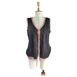 Noa Noa Top Weste Schwarz Viscose Schwarz