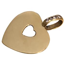 Poiray-coração secreto de ouro 750 e diamantes-Dourado