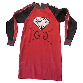 Gucci GG-Seidenkleid Rot