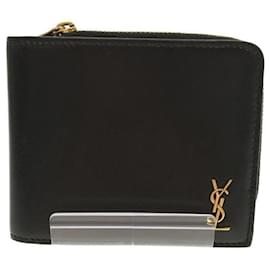 Yves Saint Laurent-YVES SAINT LAURENT Folded wallet / leather / BLK / Yves Saint Laurent / L zip-Black