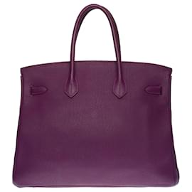 Hermès-Stunning Hermes Birkin handbag 35 cm in Togo Anemone leather, palladium silver metal trim-Purple
