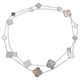 Autre Marque-Lange Halskette „Magic Alhambra“ von Van Cleef & Arpels aus Weißgold, Diamanten.-Andere