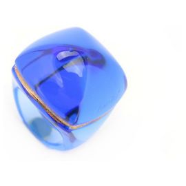 NEW BACCARAT MEDICIS POP SIZE RING 50 IN BLUE CRYSTAL + NEW RING BOX Blue