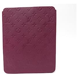 Louis Vuitton-NEW IPAD CASE 2 LOUIS VUITTON TABLET LEATHER MONOGRAM IMPRINT BORDEAUX CASE-Dark red