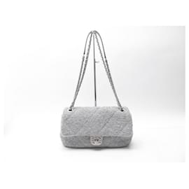 Chanel-CHANEL TIMELESS CLASSIC ED LIMITED HANDBAG IN WOOL BANDOULIERE HAND BAG-Grey