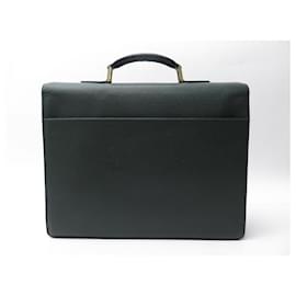 Louis Vuitton-SACOCHE LOUS VUITTON CARTABLE ROBUSTO 2 SOUFFLET CUIR TAIGA VERT BRIEFCASE-Vert