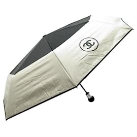 Chanel-NEW CHANEL UMBRELLA PATTERN BLACK & BEIGE QUILTED + NEW UMBRELLA COVER-Other
