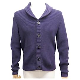 Hermès-NEW HERMES SWEATER VEST CARDIGAN S 46 PURPLE NEW WOOL SWEATER-Purple