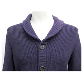 Hermès-NEW HERMES SWEATER VEST CARDIGAN S 46 PURPLE NEW WOOL SWEATER-Purple