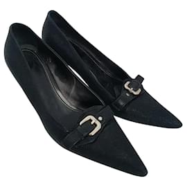 Prada Leather Heels Black Size 39.5 Black