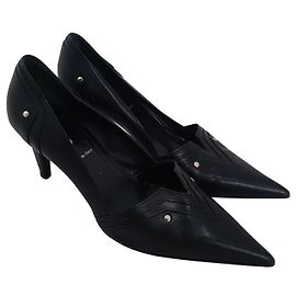 Jil Sander Black Leather Heels Size 39.5 Black