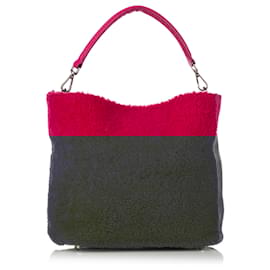 Fendi-Fendi Rose Selleria Anna Cartable en fourrure-Rose