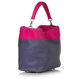 Fendi-Fendi Rose Selleria Anna Cartable en fourrure-Rose