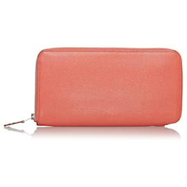 Hermès-Hermes Pink Epsom Azap Wallet-Pink