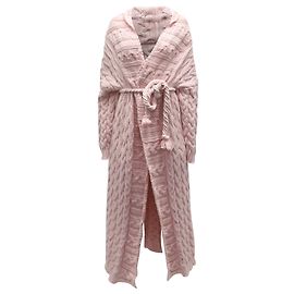 Alanui Grob gestrickte lange Strickjacke aus rosa Baumwolle Pink